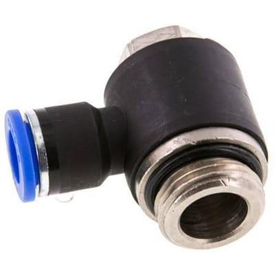 10mm x G1/2'' 90 graden L-vorm Messing/PA 66 Insteekfitting Buitendraad Draaibaar NBR