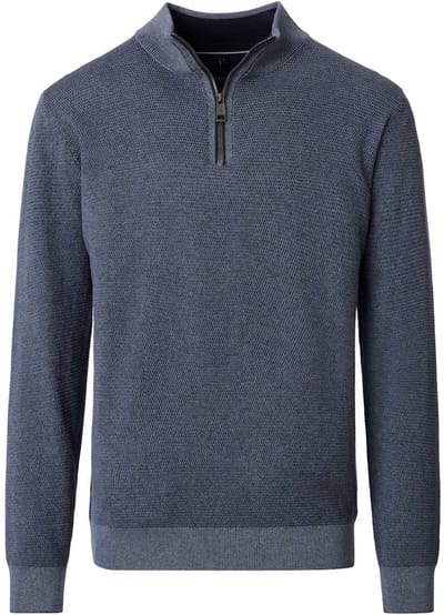 Casa Moda Heren Trui Met Opstaande Kraag Katoen - XXL