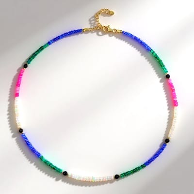 Cavill - Zilveren Halsketting - 925 Sterling Zilver Verguld - Welo Opalen 27 691 ct - Kleurrijke Ethiopische Opalen - Verstelbaar 45-50 cm