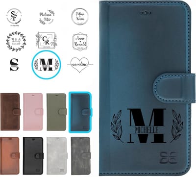 Bouletta geschikt voor iPhone 11 Pro Max uitneembare leren BookCase hoesje - Gepersonaliseerd Text