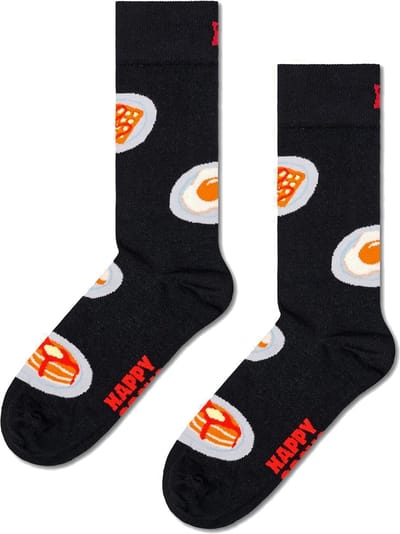 Happy Socks Breakfast Sock - unisex sokken - zwart - Unisex - Maat: 41 - 46