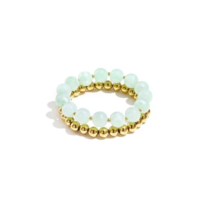 Golden Pop Armbanden Set | RVS (Verkleurt niet) | Acryl | Mintgroen | Armbanden | Beste Cadeau voor haar