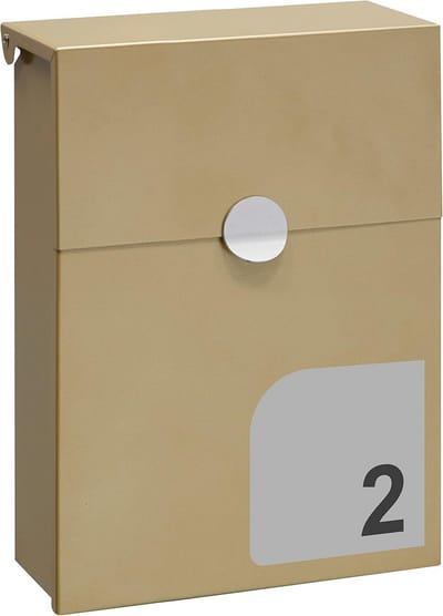Kleine Wandbrievenbus van Staal voor DIN A5 Post | Regenbestendige Buitenbus met Huisnummer Sticker