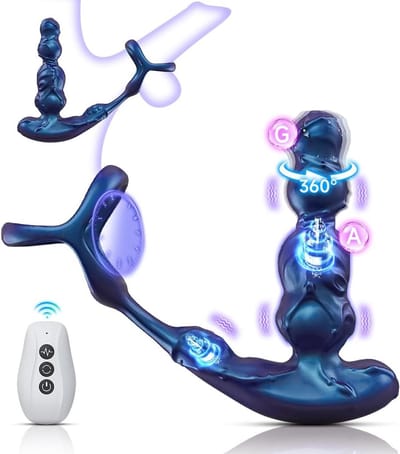 Daity Anale Vibrator voor Mannen – Prostaat Stimulator met Afstandsbediening – Vibrerende Buttplug Seksspeeltje – Stil & Oplaadbaar – Blauw