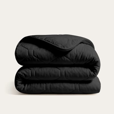 HappyBed Dekbed zonder overtrek 140x200 - Wasbaar Dekbed - Bedrukt dekbed zonder hoes - Hoesloos Dekbed - Eenpersoonsdekbed - Black