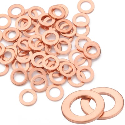 Dailygoods - 40 stuks koperen afdichtringen, sluitringen, M8 x 14 x 1 koperen afdichtringen, set sluitringen, platte olieaftapschroef, afdichting voor schroeven, auto's, schepen, generatoren, machines