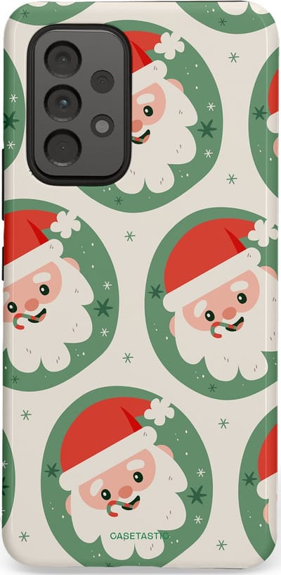 Casetastic hoesje geschikt voor Samsung Galaxy A53 (2022) 5G - Dubbellaagse bescherming - Zuurstok Groen Witte Kerstman - Fashion Case - Wit Saliegroen Crème Terracotta