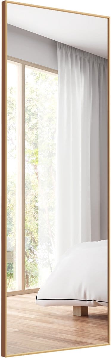 COSTWAY 56 x 150 cm HD full-body spiegel om op te hangen of tegen te leunen, wandspiegel, staande spiegel, aankleedspiegel, spiegel voor slaapkamer, woonkamer en entrée