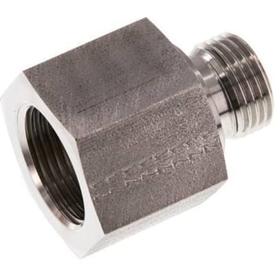 G 1/2'' x G 3/4'' M/F RVS Neusstuk 400 Bar - Hydrauliek - FL2S-MF-STE-012G-034G