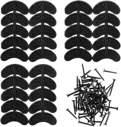 30x Stuks Hielpunten Reparatiebits voor Schoenen, Rubberen Hakken Vervangen met Spijkers (Zwart)