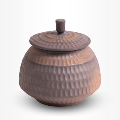 Keramische Urn Klein 400 ml Bruin Grijs Aarde - Urn voor Menselijke As - Crematie Urn voor As Volwassenen - Dieren Urn voor As Crematie - Urn Hond - Urn Kat