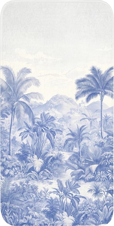 WC mat 60x120 cm - Antislip - Tropisch - Jungle - Blauw - Toiletmat - Vloermat - Douchemat - Toilet tapijt - Toiletmatten