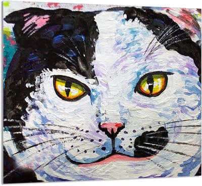 TMK ArtDeko Serie - Glazen Keuken Paneel - 65x60cm - Cat Print