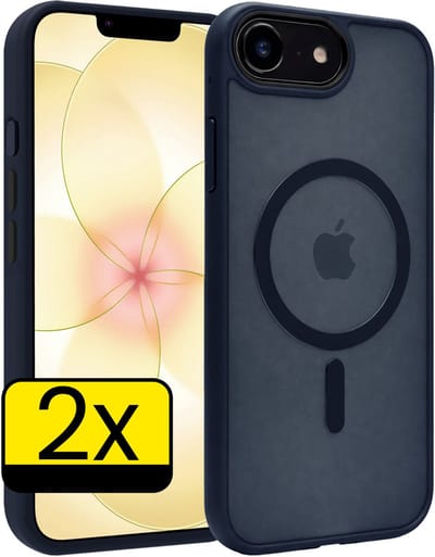 Hoesje - 2 Stuks - Geschikt voor Apple iPhone 17e - Magsafe Compatible - Sterk & Shockproof - Back Cover - Shock Proof Case - Telefoon Hoes - Telefoonhoesjes - Donkerblauw