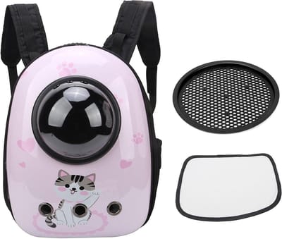 Huisdierenrugzak - Draagtas Kat Puppy - Veilig Vervoer - Transparante Koepel - 41.5 cm Hoog - Roze