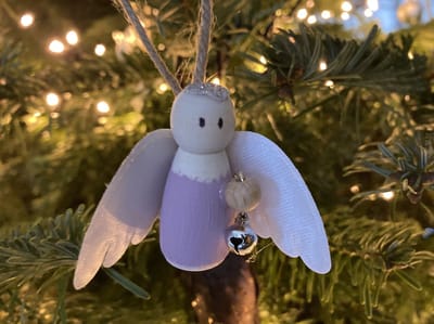 Kerstengeltje Roze I hanger - handmade