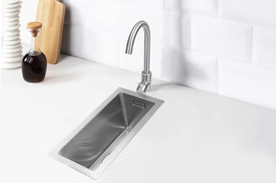 Nurion Spoelbak RVS 16,5 x 38,5 – Spoelbak Keuken - Spoelbakken Keuken – Wasbak Keuken - zonder Kraangat RVS