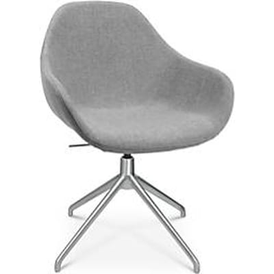 Vergaderstoel Topstar Sitness Life 2.0, draaibaar/zitting in hoogte verstelbaar, armleuningen, B 450 x D 390 x H 440-470 mm, 4-poots onderstel, mat aluminium & stof, h.grijs