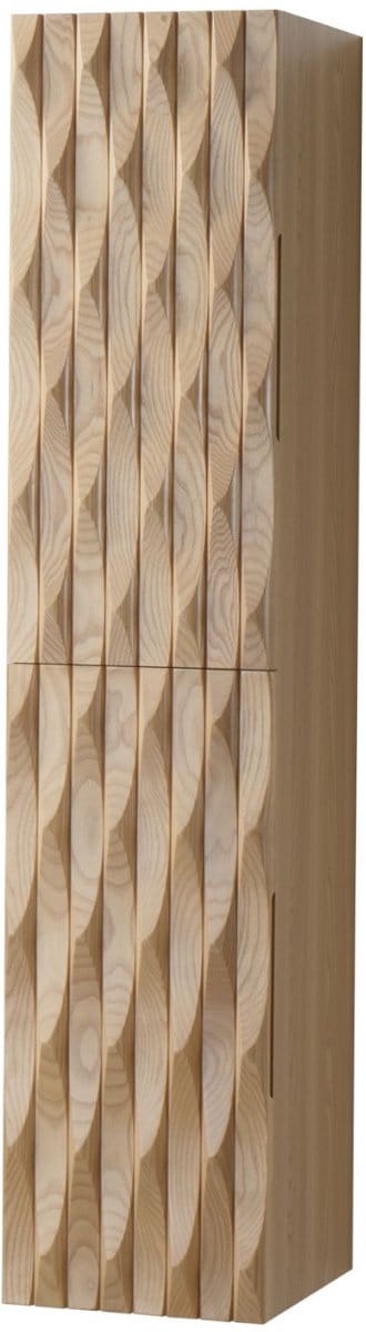 ALONI MAGNOLIA hoge badkamerkast – 35x160x35 cm – Licht eiken – Greeploos & softclose – Omkeerbaar