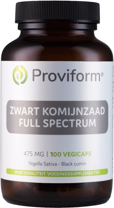 Proviform Zwart komijnzaad full spectrum 475mg (black cumin) 100 Vegetarische capsules