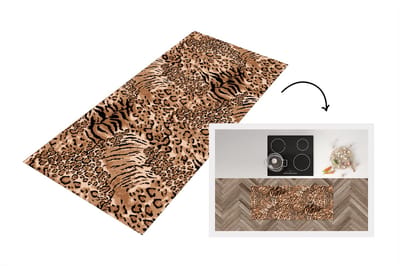 Keukenloper - Loper keuken - Patronen - Tijger - Luipaardprint - 120x50 cm - Keukenloper vinyl