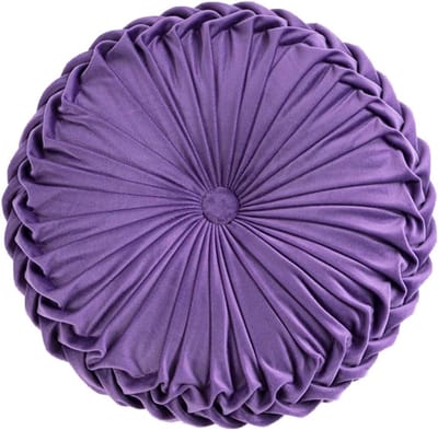 Ronde Sierkussen - Decoratief Kussen - Bank Decoratie - Zachte Pluche Stof - 35 cm Diameter - Paars