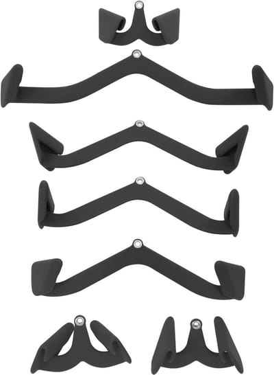 Fitness Accessoires Set - Krachtraining Grepen - Spieropbouw Rug - 7 Delige Set - 300 kg Belastbaar - Zwart
