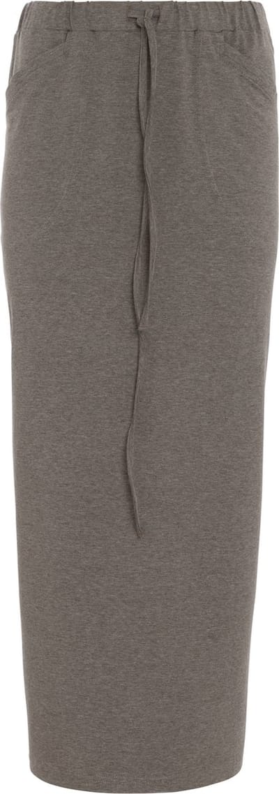 Knit Factory Lily Rok - Dames rok - Midi-rok - Rechte rok - Kokerrok - Met steekzakken - Reikend tot kuithoogte - Taupe - M