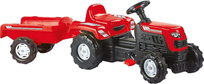 Dolu Ranchero Rood Traptractor met Aanhangwagen
