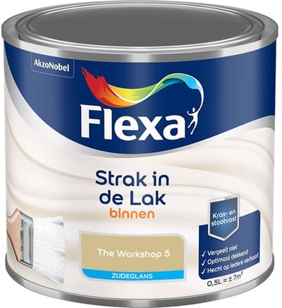 Flexa - Strak In De Lak Binnenlak Zijdeglans - The Workshop 5 - Mengverf - 500 Ml