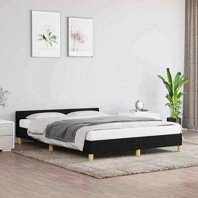 vidaXL - Bedframe - zonder - matras - stof - zwart - 140x200 - cm