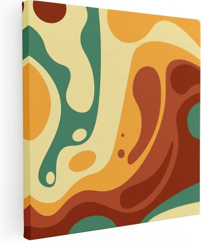 Artaza Canvas Schilderij Organische Kunst - 30x30 cm - Klein - Muurdecoratie Abstract - Wanddecoratie Woonkamer - Kamer Accessoires