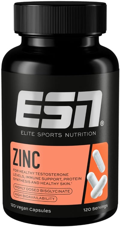 ESN Zink, 120 Capsules, Zinkbisglycinaat, 25 mg Zink per Capsule - Vegan