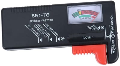 Batterijtester - Batterij Analysator - Batterijen Controleren - Kleurgecodeerd Display - Compact Formaat - Zwart
