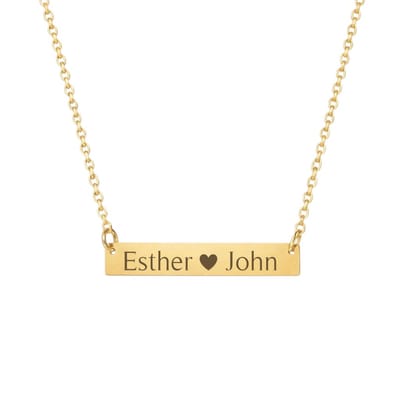 Dames Ketting met Naam Bar Goud