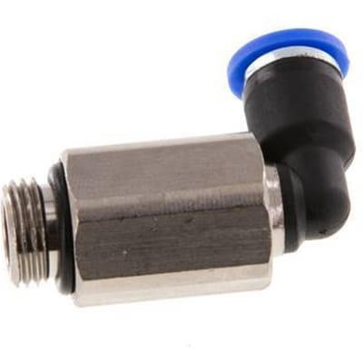 4mm x G1/8'' 90 graden L-verbinding Messing/PA 66 Insteekfitting Buitendraad Lange Huls Draaibaar NBR [2 Stuks]