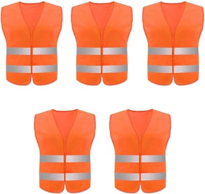 Doodadeals® - 5x Veiligheidshesje XXL voor Volwassenen – Veiligheidsvest – Auto – Oranje Hesjes – Extra groot