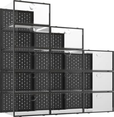La'Moussawi ® Slimme Schoenenopberger Set van 12 met Transparant Deurontwerp voor Schoenen tot Maat 44