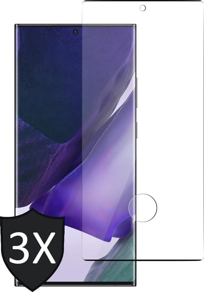Screenprotector geschikt voor Samsung Note 20 - Full Screen Protector Glas - 3 Stuks