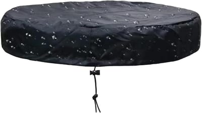 Deksel voor vaten - Beschermhoes Watertank - Buiten opslag - UV- en waterdicht - 150 x 10 cm - Zwart