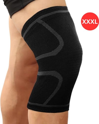 Bovista Sportbrace Knie - Kniebrace - Knee Sleeves Powerlifting - Knee Support - Compressie Knie Brace - Knee Wraps - Dames - Heren - Grijs - Maat XXXL