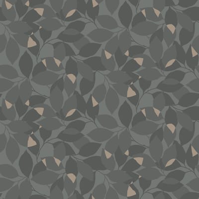 Duro Vliesbehang 676-03 - Blommor & Blad - Botanisch Zwart - 53cm x 10.05m