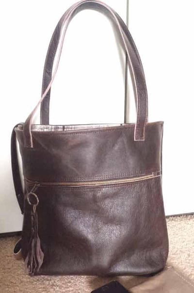 Toetie & Zo Handgemaakte leren Tas Bruin, Shopper, boodschappentas, laptoptas
