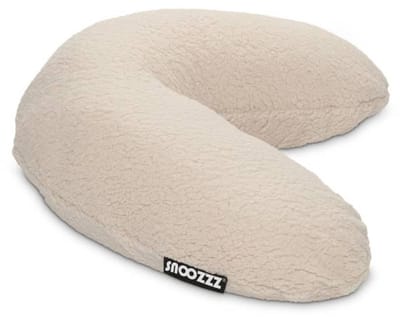 Snoozzz Voedingskussenhoes Small - Hoes voor voedingskussen zwangerschapskussen - 125 cm - Zachte teddy met katoen - Teddy Natural
