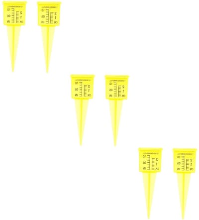 Regenmeter Sets - Neerslagmeter Container - Buiten Meten - Duidelijke Cijfers - 6 Stuks - Transparant Geel Zwart