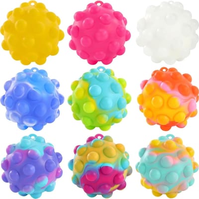 1/2/4 STuks Pop Fidget Speelgoed Grootverpakking 3D Stressballen voor Kinderen Feestartikelen Autisme Sensorisch Speelgoed Knijpspeelgoed voor Volwassenen Stressverlichting blue