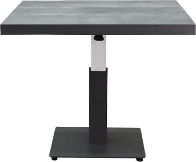San Sebastian lounge dining tuintafel 90x90xH49,5-H74,5 cm in hoogte verstelbaar keramisch antraciet