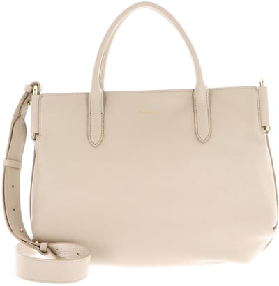 COCCINELLE Leren handtas schoudertas Rebekka Handbag Grained Leather Sandshell beige