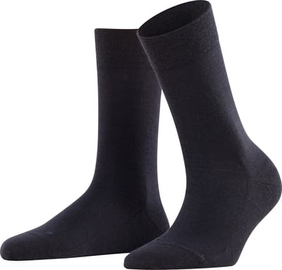 FALKE Sensitive Berlin met comfort tailleband wol katoen sokken dames blauw - maat 35-38