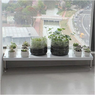 Raambankverlenging - Vensterbank plaat - Extra opbergruimte - Montage zonder boren - L 60 cm - Wit